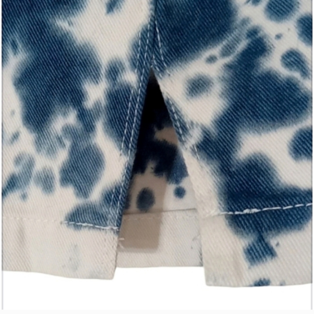 PacSun Paint Tie Dye Panel Mini Skirt Blue White Denim Sz XS NWT - Picture 7 of 12